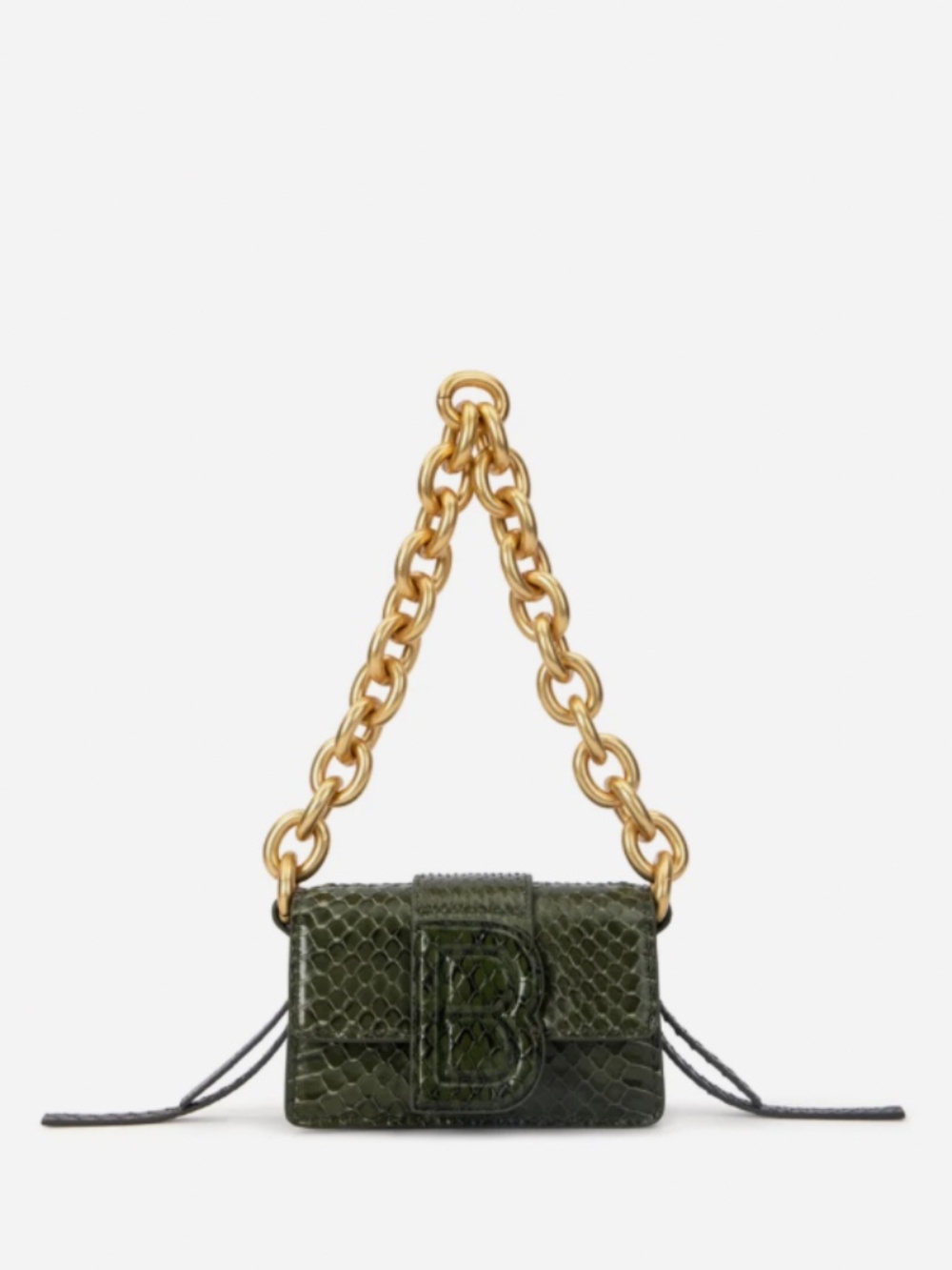 Brandon Blackwood Green Snakeskin Micro Nia Bag
